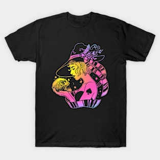 Beautiful witch holding a skull T-Shirt